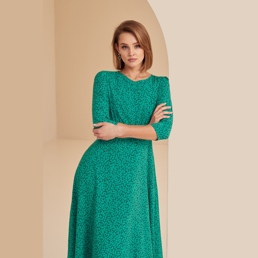 Green midi dress