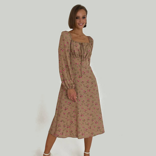 Brown Floral dress